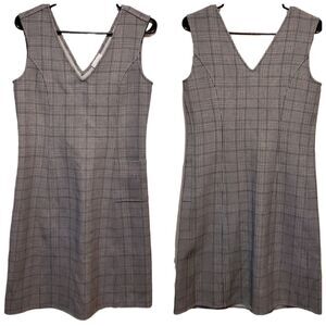 Argent Plaid Hem Short Sleeve Gray Dress  Stretchy Women’s Size 2